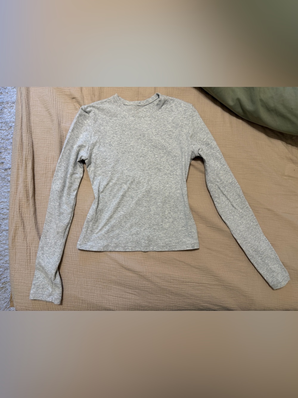 Skims inspired cotton jersey grey long sleeve top